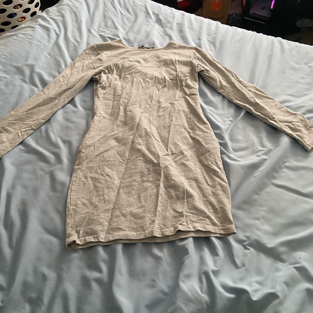 Long Sleeve Grey Dress